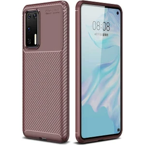 Huawei P40 Kılıf Karbon Silikon Case