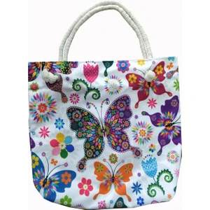 Alkan Homes Kırlent Dünyası Kelebek Desenli Astarlı-Fermuarlı Dijital Baskılı Çok Amaçlı Çanta