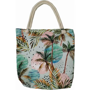 Alkan Homes Kırlent Dünyası Palmiye Desenli Astarlı-Fermuarlı Dijital Baskılı Çok Amaçlı Çanta