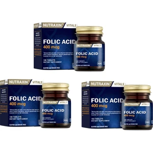 Folic Acid 400 Mcg 100 Tablet X3 Adet