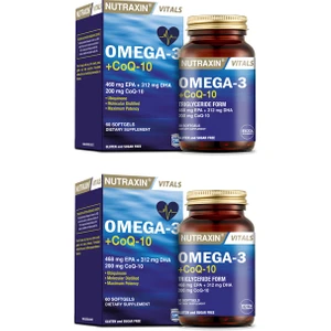 Koenzim Q10 Içeren Balık Yağı - Omega-3 +Coq-10 60 Yumuşak Kapsül 2 Adet