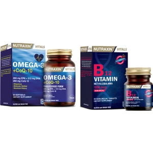 Koenzim Q10 Içeren Balık Yağı - Omega-3 + Co Q-10 60 Yumuşak Kapsül + B12 Vitamini 1000 Mcg 60 Dilaltı Tableti