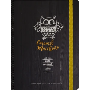 120 Yaprak Spiralli Kareli Defter 19 x 26 cm – Caramel Macchiato