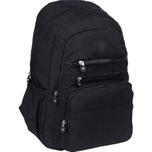 Siyah Su Geçirmez Krinkıl Kumaş Sırt Çantası 1630