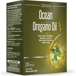 Orzax Ocean Oregano Oil 20 ml Damla Sıvı Takviye Edici Gıda