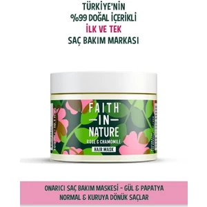 Faith In Nature %99 Doğal Içerikli Onarıcı Saç Bakım Maskesi-Normal&kuruya Dönük Saçlar Için Gül&papatya