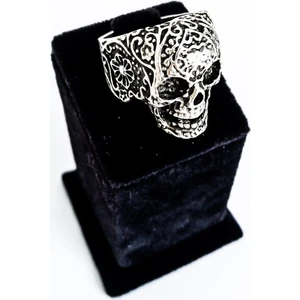 Antique Dolunay Antik Gümüş Kaplama El Yapımı Ayarlanabilir Gotik Kurukafa Unisex Yüzük