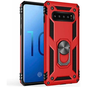 Samsung Galaxy S10 Kılıf Yüzüklü Zırh Tank Vega
