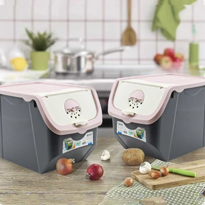 Hobby Life Coral 12 Litre Soğan Patates Saklama Kutusu Gri-Pembe