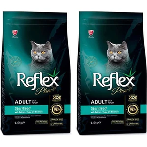 Plus Somonlu Kısırlaştırılmış Kedi Maması 1.5 kg 2'li Set