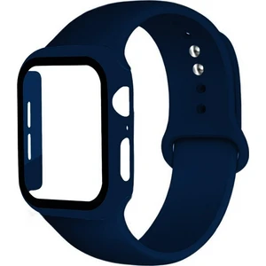 Apple Watch Uyumlu 4-5-6 40MM Silikon Kordon Kayış ve Ekran Koruyucu Kılıf