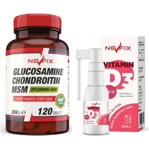 Glucosamine Chondroitin Msm 120 Tablet & Vitamin D3 400 Iu 20 ml Sprey (Sıvı)