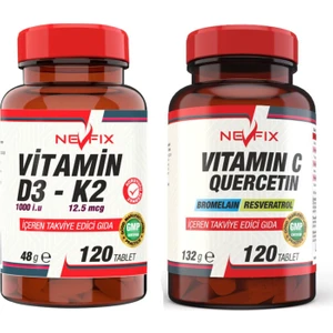 Vitamin C Quercetin Bromelain 120 Tablet & Vitamin D3-K2 120 Tablet