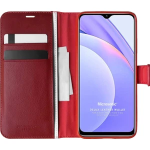 Xiaomi Redmi 9t Kılıf Delux Leather Wallet Kırmızı