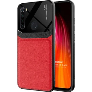 Xiaomi Redmi Note 8 Kılıf Uniq Leather Kırmızı