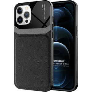 Apple iPhone 12 Pro Max Kılıf Uniq Leather Siyah