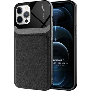 Apple iPhone 12 Pro Kılıf Uniq Leather Siyah