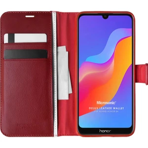 Huawei Y6 2019 Kılıf Delux Leather Wallet Kırmızı