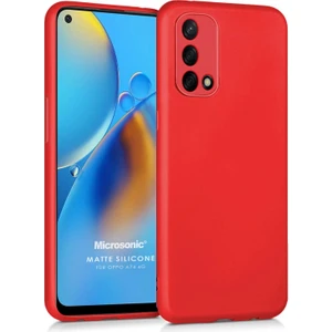 Matte Silicone Oppo A74 4g Kılıf Kırmızı