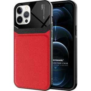 Apple iPhone 12 Pro Max Kılıf Uniq Leather Kırmızı