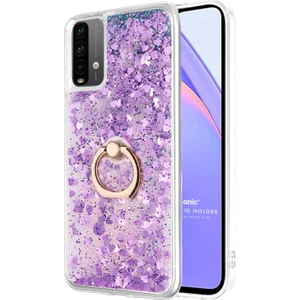 Xiaomi Redmi Note 9 4g Kılıf Glitter Liquid Holder Mor
