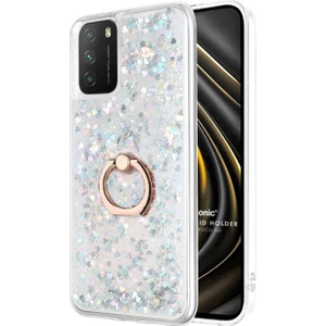 Xiaomi Poco M3 Kılıf Glitter Liquid Holder Gümüş