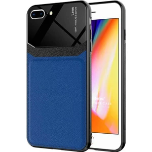 Apple iPhone 8 Plus Kılıf Uniq Leather Lacivert