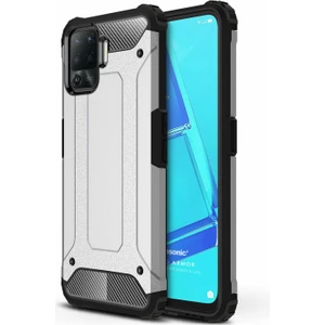 Oppo Reno 5 Lite Kılıf Rugged Armor Gümüş