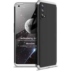 Oppo A74 4g Kılıf Double Dip 360 Protective Siyah Gri