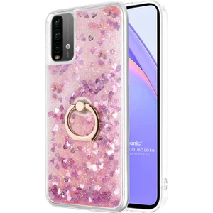 Xiaomi Redmi Note 9 4g Kılıf Glitter Liquid Holder Pembe