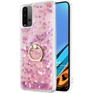 Xiaomi Redmi 9t Kılıf Glitter Liquid Holder Pembe