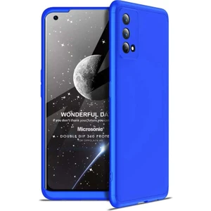 Oppo A74 4g Kılıf Double Dip 360 Protective Mavi