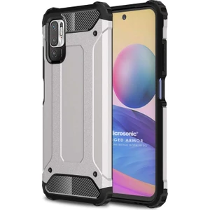Xiaomi Redmi Note 10 5g Kılıf Rugged Armor Gümüş