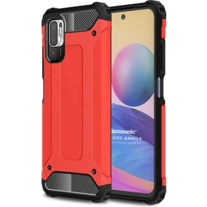 Xiaomi Redmi Note 10 5g Kılıf Rugged Armor Kırmızı