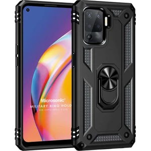 Oppo Reno 5 Lite Kılıf Military Ring Holder Siyah