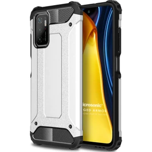 Xiaomi Poco M3 Pro Kılıf Rugged Armor Gümüş