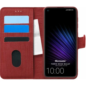 Casper Via F20 Kılıf Fabric Book Wallet Kırmızı