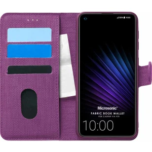 Casper Via F20 Kılıf Fabric Book Wallet Mor