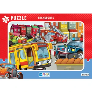 Blue Focus Frame Puzzle Taşıtlar 30 Parça