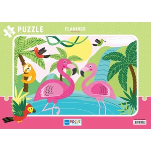 Blue Focus Frame Puzzle Flamingo 30 Parça