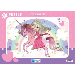 Blue Focus Frame Puzzle Sevimli Prenses 30 Parça
