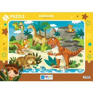 Blue Focus Frame Puzzle Dinozorlar 72 Parça
