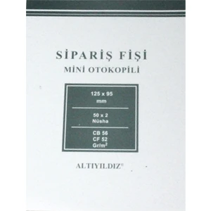 Mini Otokopili Sipariş Fişi 1 Asıl 1 Kopya