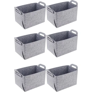 6'lı Çok Amaçlı Keçe Saklama Sepeti Organizer 26 x 42 x 22 cm