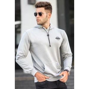 Boyalı Gri Baskılı Erkek Sweatshirt 5297
