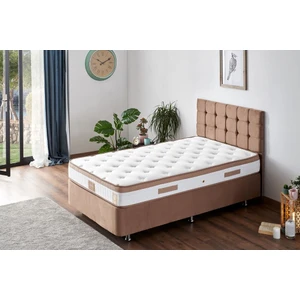 Niron Latte Yatak Seti 120x200 cm Tek Kişilik Yatak Baza Başlık - Sert Yatak, Kumaş Baza ve Başlık Takımı
