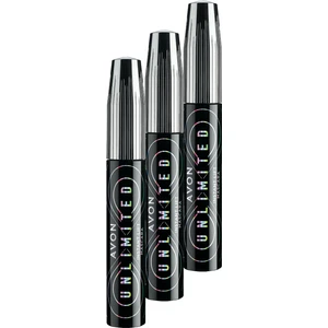 Unlimited Kirpiklere Kalkık Görünüm Veren Maskara 10 Ml. Blackest Black Üçlü Set