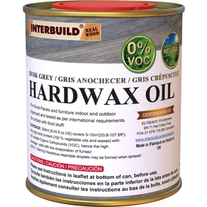 INTERBUILD REAL WOOD Interbuild Hardwax Oil (0%) Voc 250 ml Mobilya ve Ahşap Tezgah Yağı, Alaca Gri