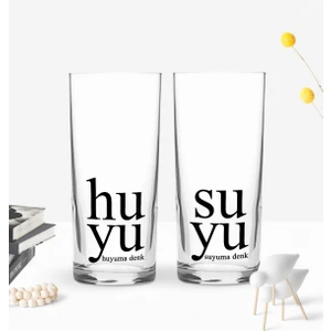 Kişiye Özel Renkli Baskılı Huyu - Suyu Tasarımlı Ikili Rakı Bardağı Seti-1