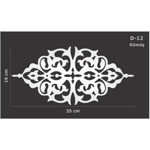 Aynalı Pleksi Mobilya Süsü D-12 Seçenekli Gümüş - 35 x 16 cm